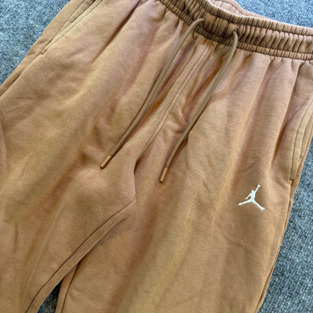 Jordan Essentials Fleece Sweatpants Clay Brown Jumpman Joggers Mens Small